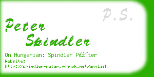 peter spindler business card